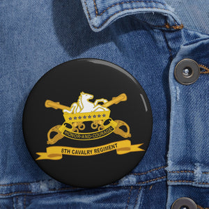 Custom Pin Buttons - 8th Cavalry Regiment w Br - Ribbon