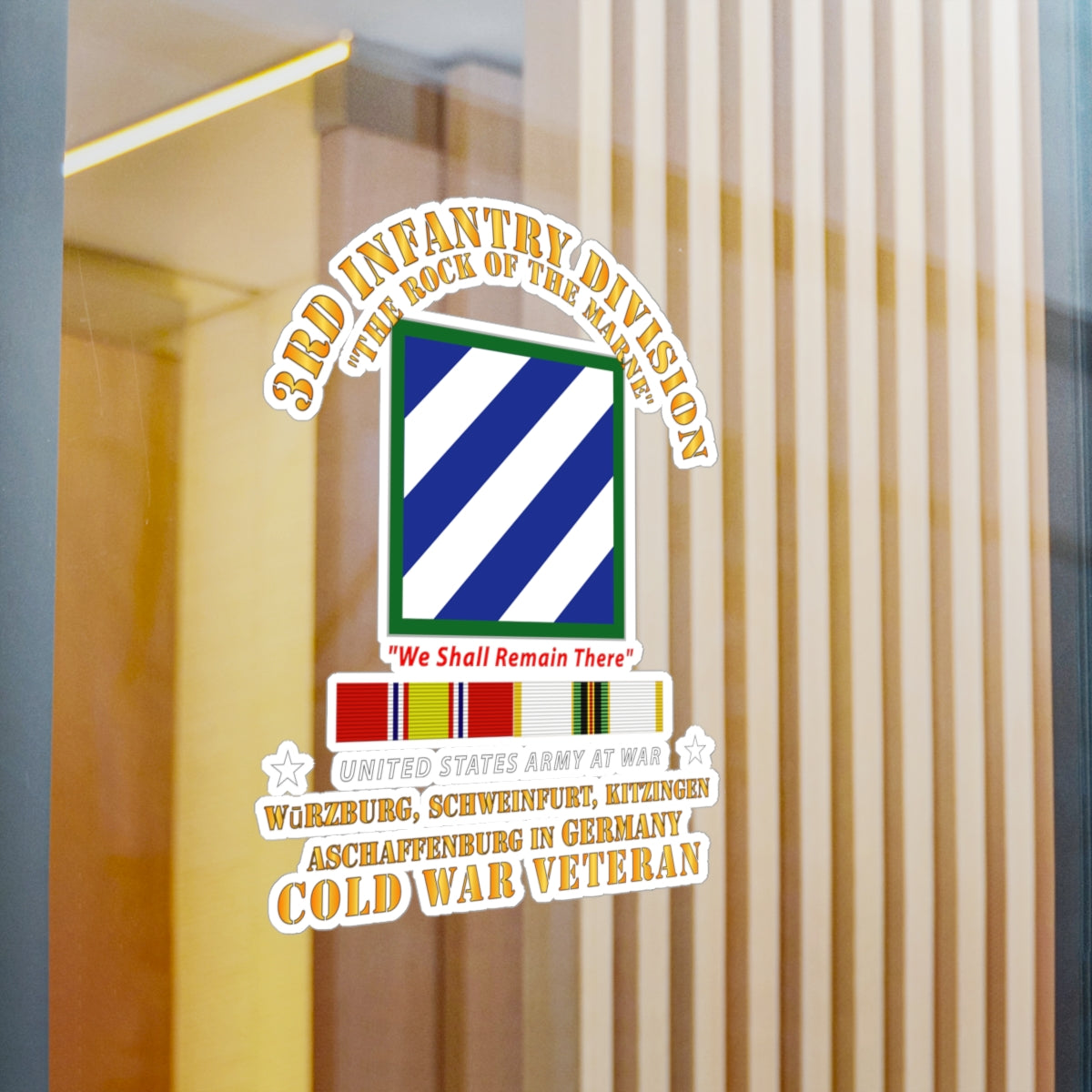 Kiss-Cut Vinyl Decals - Army - 3rd ID - Germany w Cold War SVC