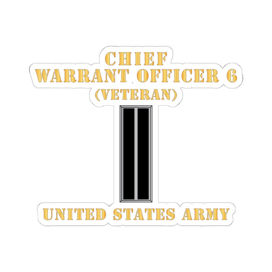 Kiss-Cut Stickers - Army - Chief Warrant Officer 6 - CW06 - Veteran - Flat - X 300