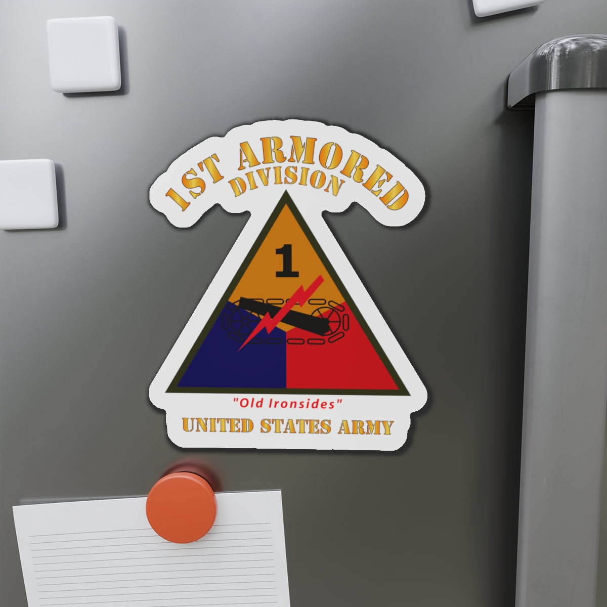 Die-Cut Magnets - Army - SSI - 1st Armored Division - Old Ironsides - US Army X 300
