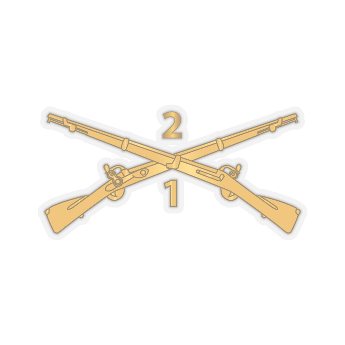 Kiss - Cut Stickers - Army - 1st Battalion, 2nd Infantry Regiment Branch - wo Txt X 300