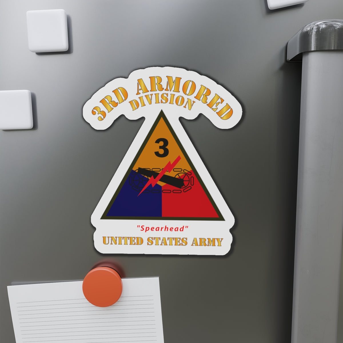 Die-Cut Magnets - Army - SSI - SSI - 3rd Armored Division - Spearhead - US Army X 300