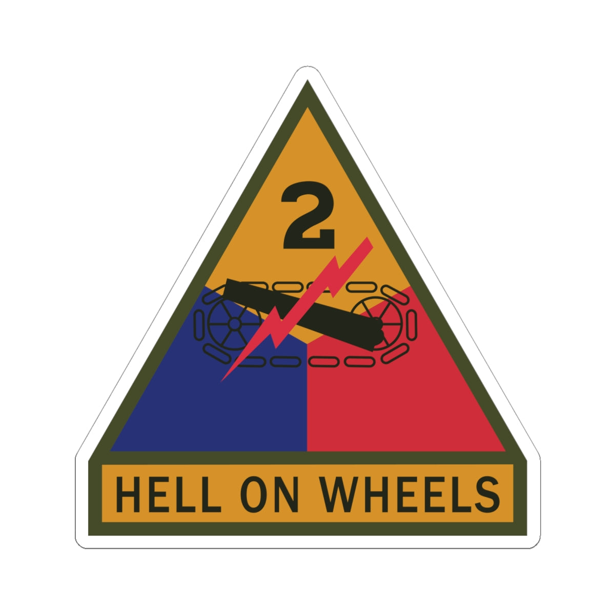 Kiss-Cut Stickers - SSI - 2nd Armored Division w Name Tape X 300