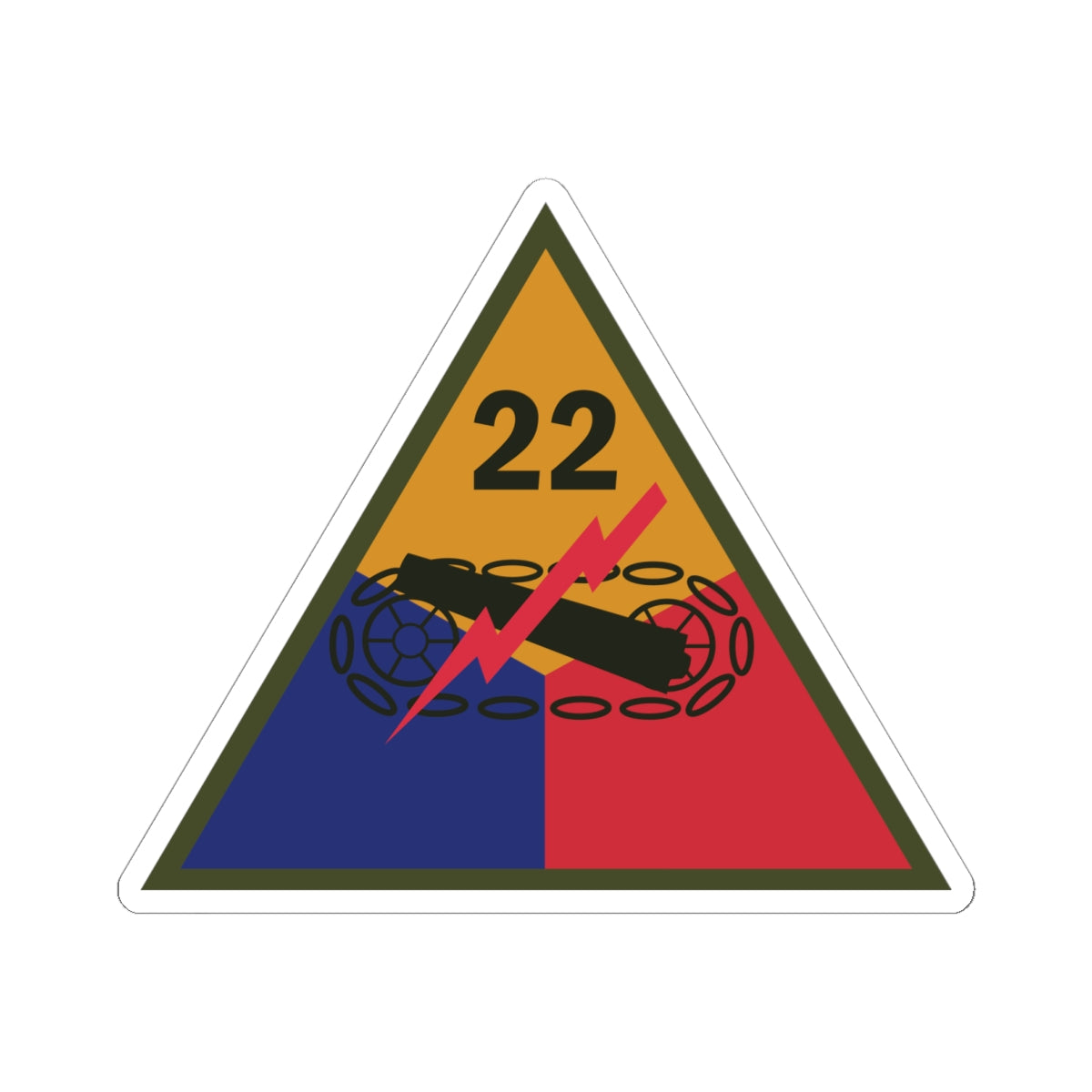 Kiss-Cut Stickers - SSI - 22nd Armored Division X 300