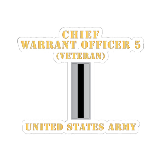 Kiss-Cut Stickers - Army - Chief Warrant Officer 5 - CW05 - Veteran - Flat - X 300