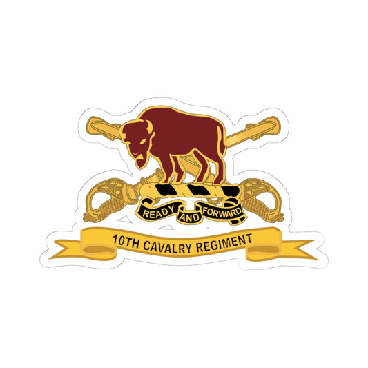 Kiss-Cut Stickers - Army  - 10th Cavalry Regiment w Br - Ribbon X 300