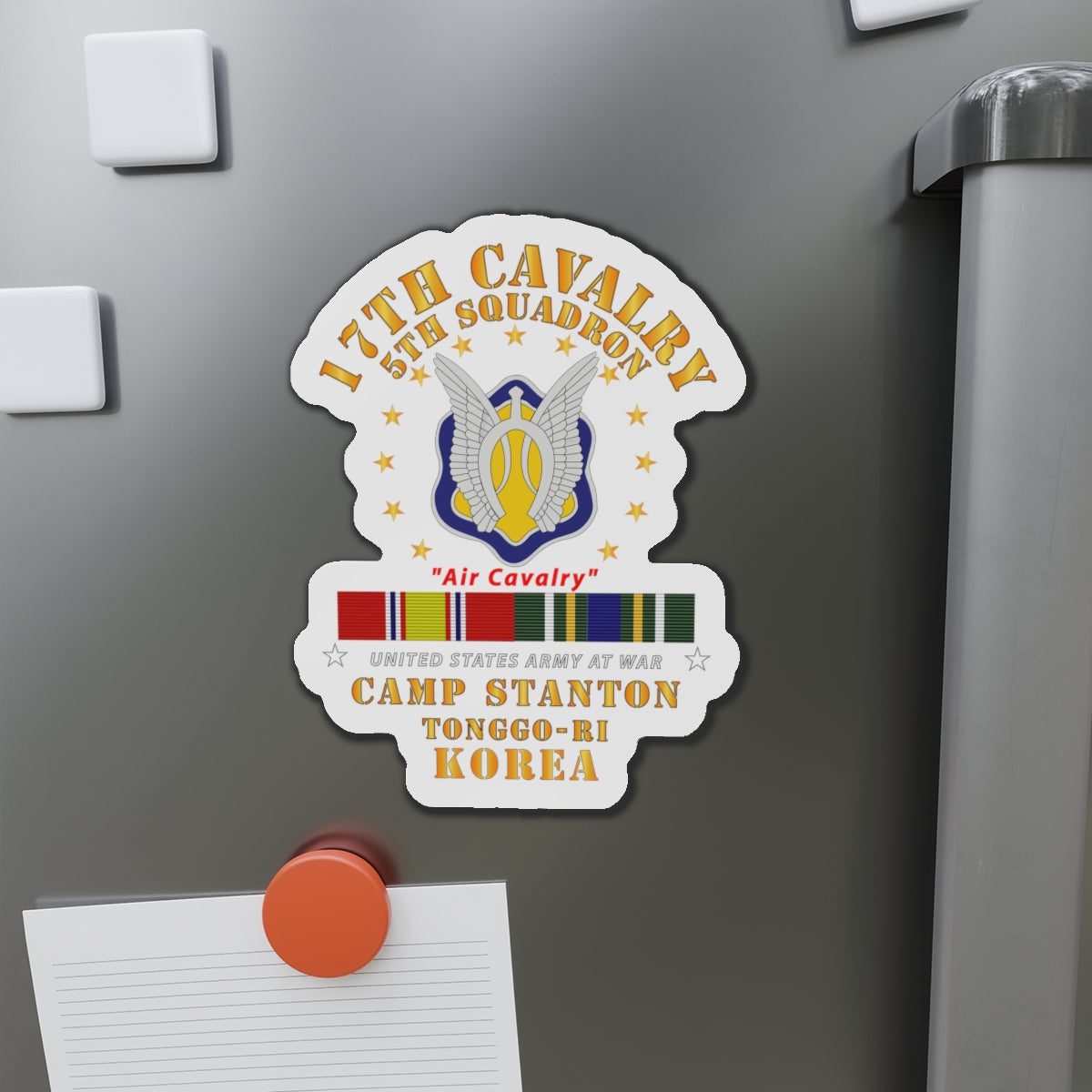 Die-Cut Magnets - Army - 5th Squadron 17th Cavalry - Air Cav - Camp Stanton - Korea w KDSM SVC