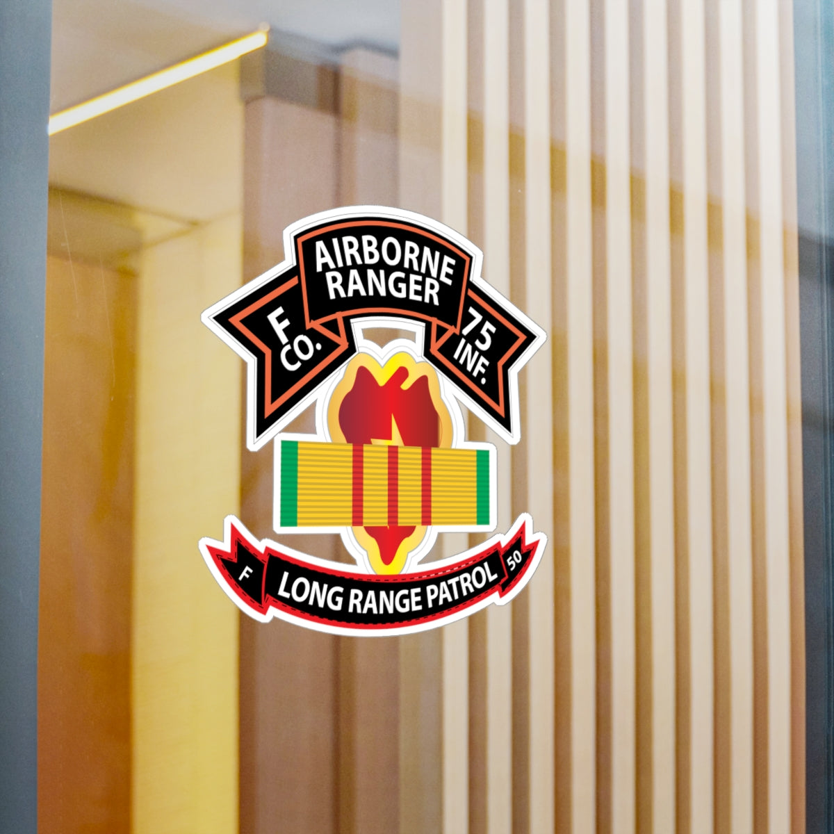 Kiss-Cut Vinyl Decals - SSI - Vietnam - F Co 75th Ranger - 25th Infantry Division - VN Ribbon - LRSD  X 300