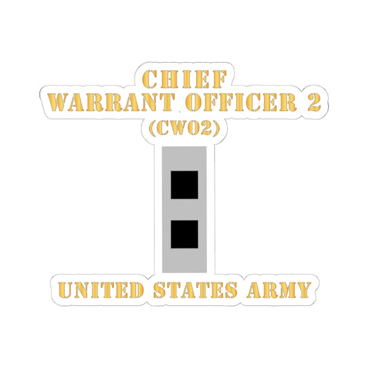 Kiss-Cut Stickers - Army - Chief Warrant Officer 2 - CW02 - Flat - X 300