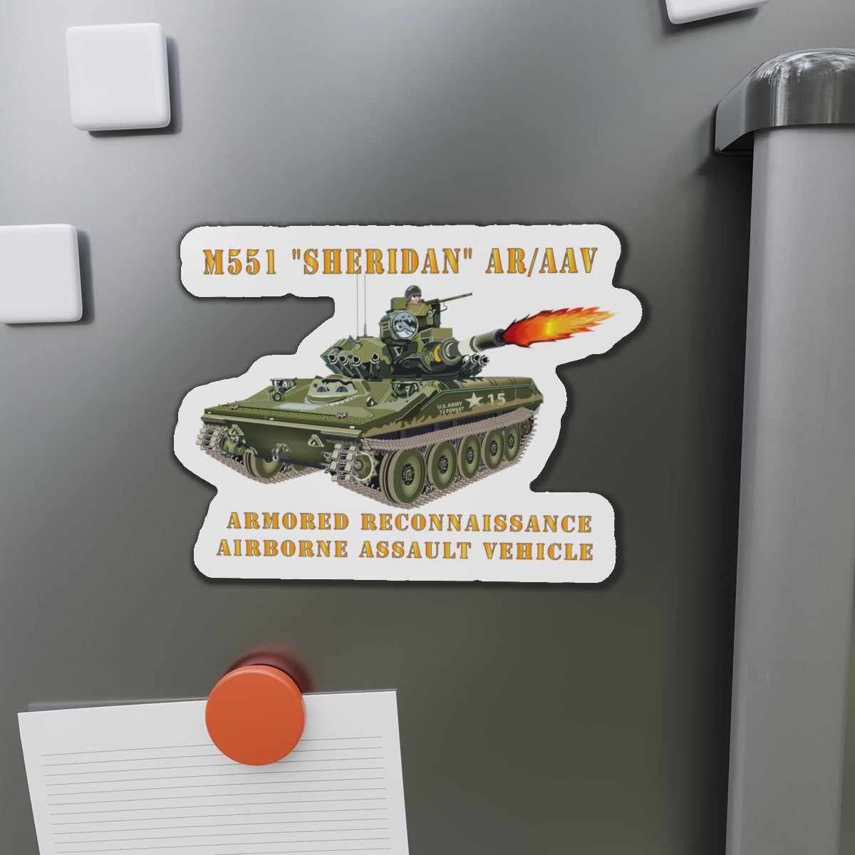 Die-Cut Magnets - Army - M551 Sheridan - Firing - AR-AAV