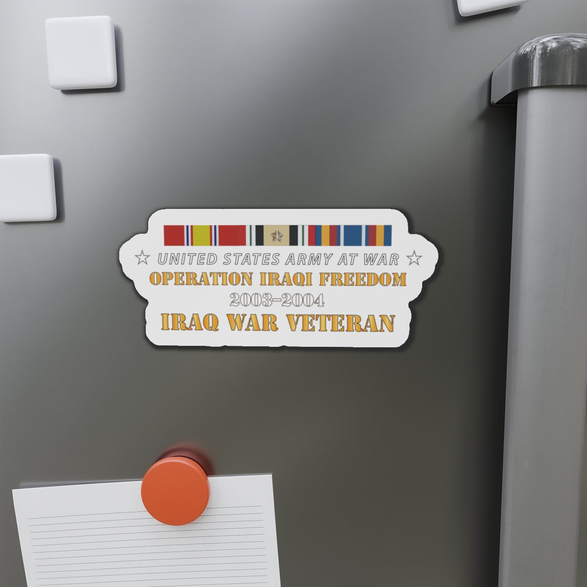 Die-Cut Magnets -OIF IRAQ SVC Bar - At War X 300