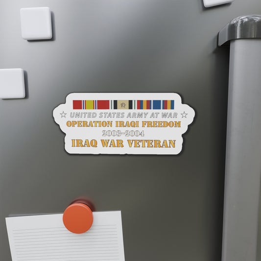 Die-Cut Magnets -OIF IRAQ SVC Bar - At War X 300