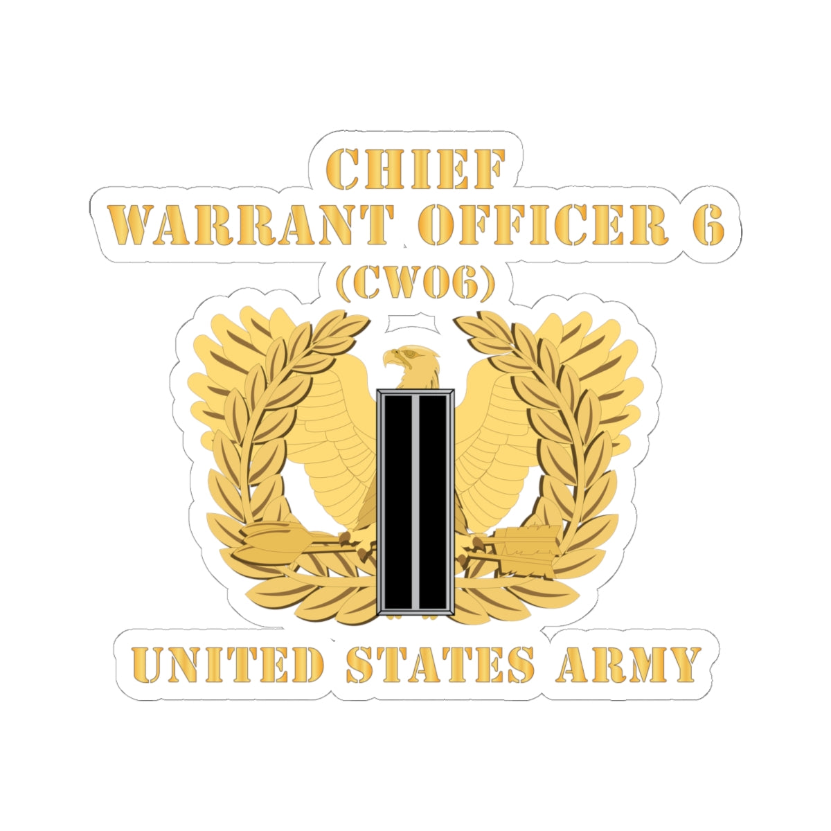 Kiss-Cut Stickers - Army - Chief Warrant Officer - CW06 - Flat - Eagle and Bar X 300