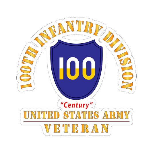 Kiss-Cut Stickers - Army - SSI - 100th Division - Century - US Army Veteran X 300