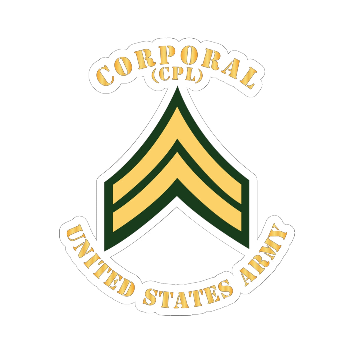 Kiss-Cut Stickers - Army - Corporal - CPL - Flat X 300
