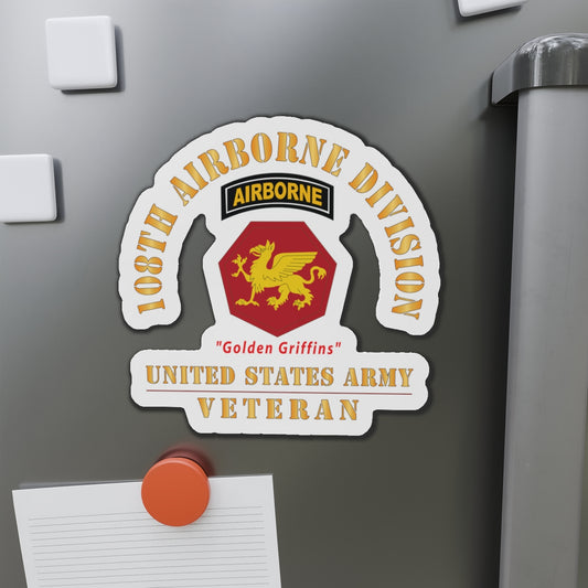 Die-Cut Magnets - Army - SSI - 108th Airborne Division (1946-1952 ) - Golden Griffins - US Army Veteran X 300