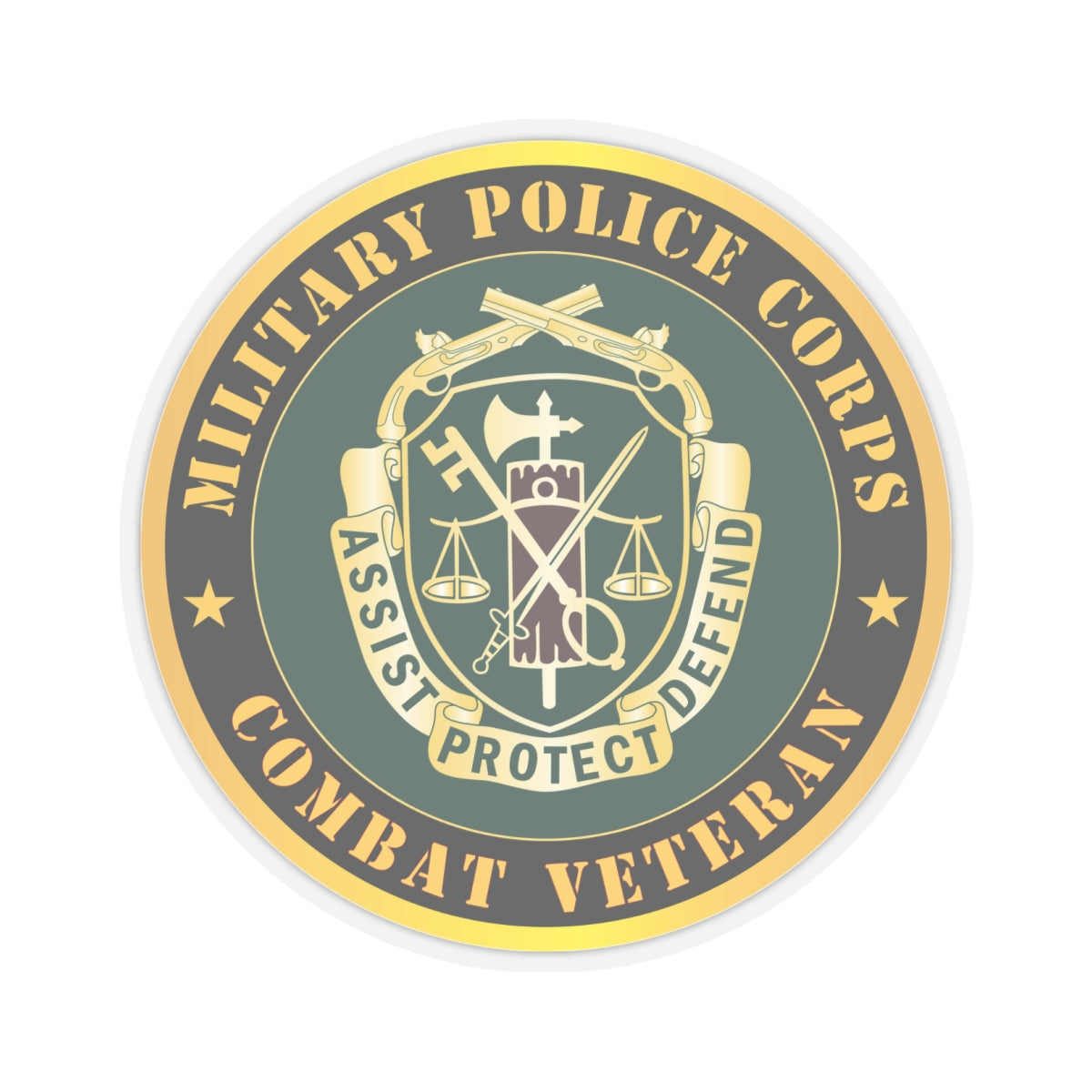 Kiss - Cut Stickers - Army - Military Police Corps Regimental Crest - Combat Veteran X 300