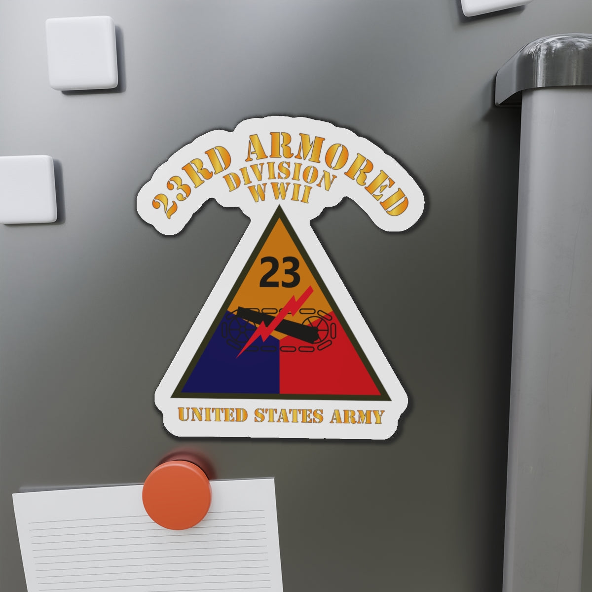 Die-Cut Magnets - Army - SSI - 23rd Armored Division - WWII - US Army X 300