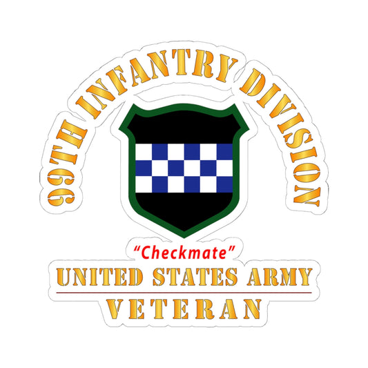 Kiss-Cut Stickers - Army - SSI - 99th Infantry Division - Checkmate - US Army Veteran X 300
