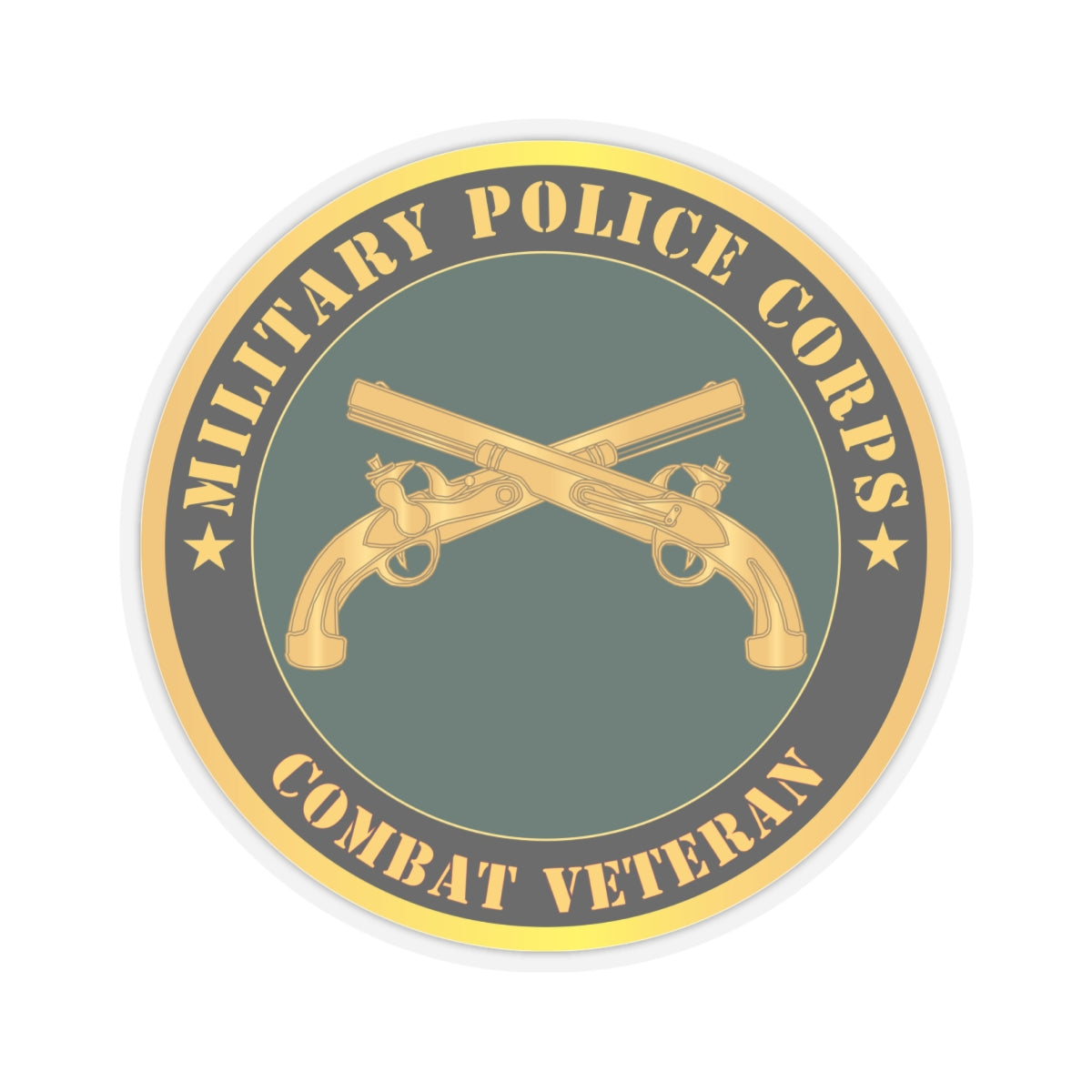 Kiss - Cut Stickers - Army - Military Police - Branch - Combat Veteran