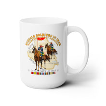 Load image into Gallery viewer, White Mug 15oz - Army - Buffalo Soldiers in Iraq - OIF - Cavalrymen at War  w IRAQ SVC - NO VET
