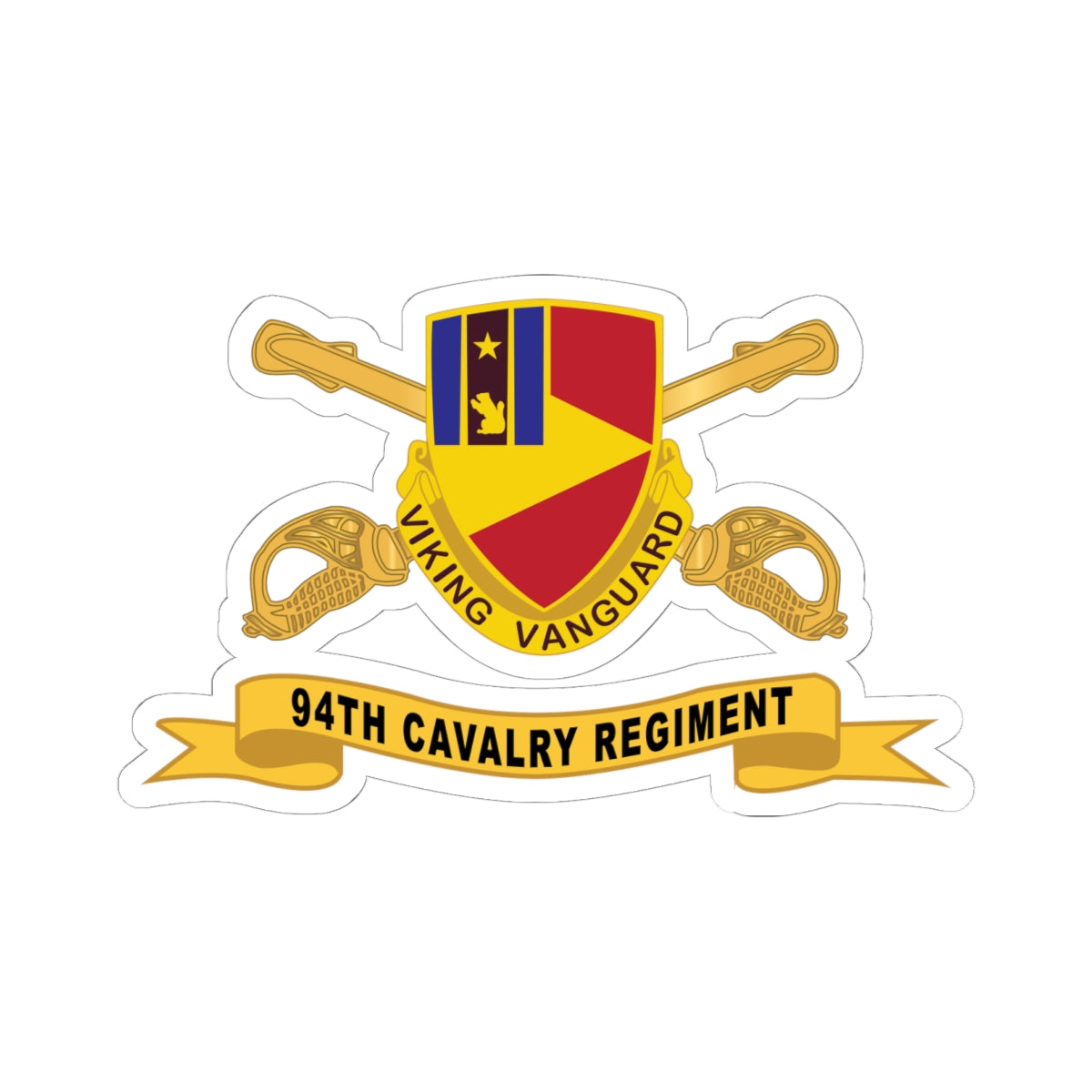 Kiss-Cut Stickers - Army  - 94th Cavalry Regiment w Br - Ribbon X 300