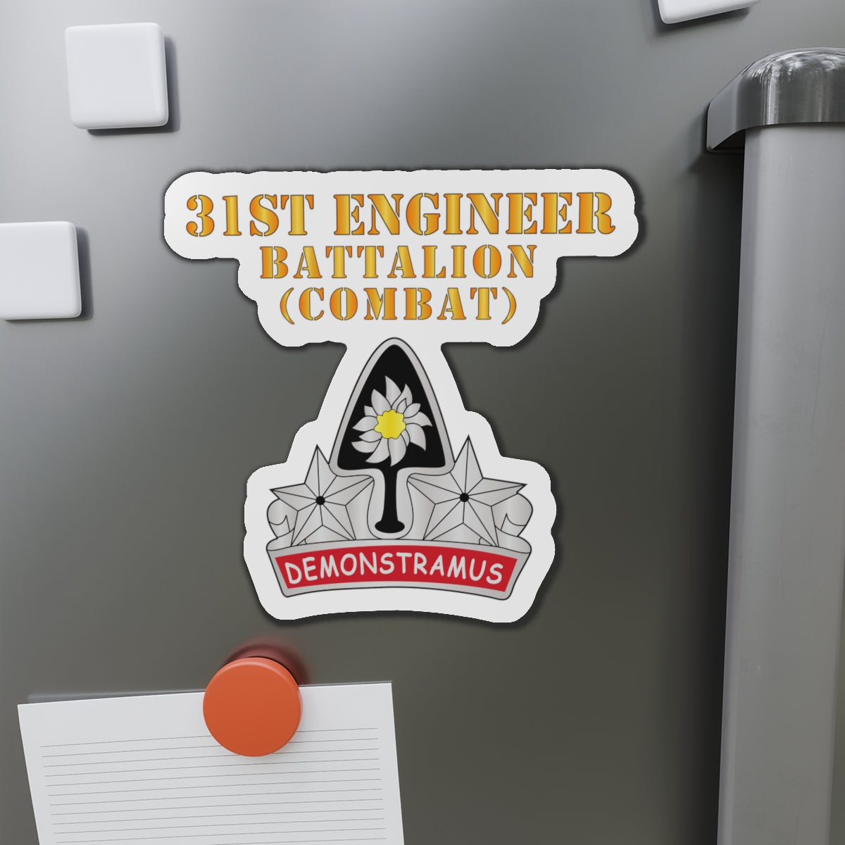 Die-Cut Magnets - Army - 31st Engineer Bn (Combat) - DUI - Hat X 300