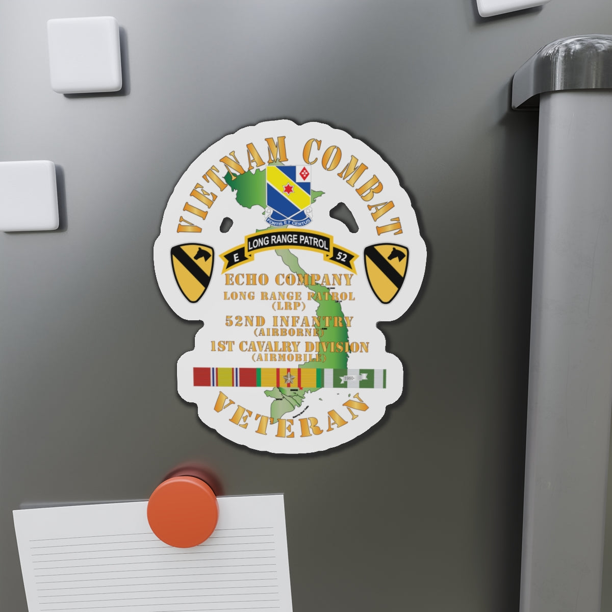 Die-Cut Magnets - Army - Vietnam Combat Veteran w  E Co - 52nd Inf ABN - 1st Cav Div X 300