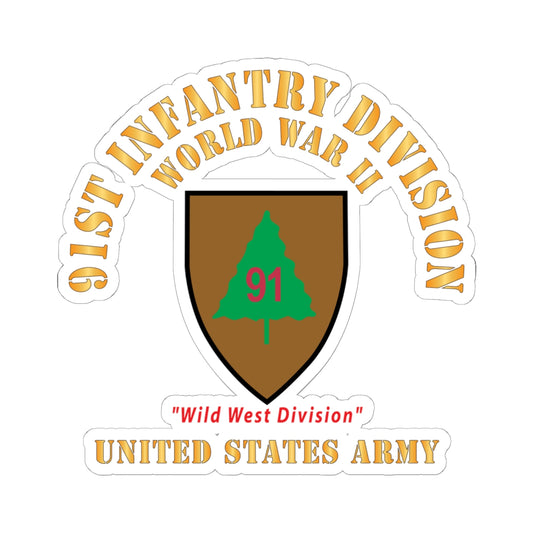 Kiss-Cut Stickers - Army - SSI - 91st Infantry Division  - WWII - Wild West Division - US Army X 300