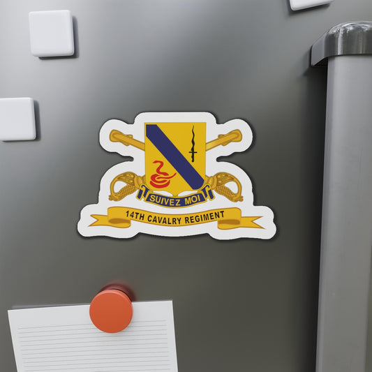 Die-Cut Magnets - Army  - 14th Cavalry Regiment w Br - Ribbon