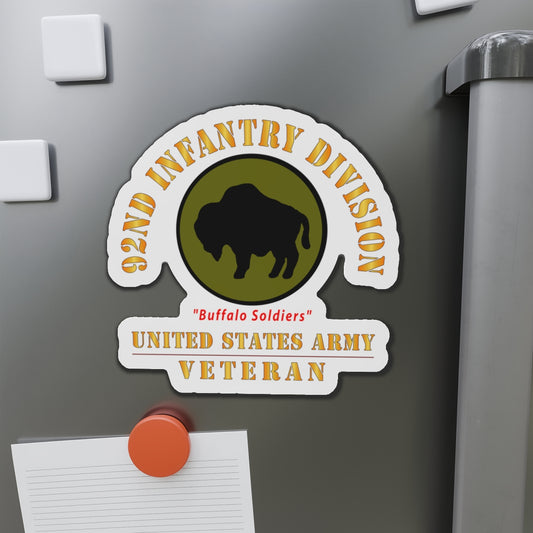 Die-Cut Magnets - Army - SSI - 92nd Infantry Division - Buffalo Soldiers - US Army Veteran X 300
