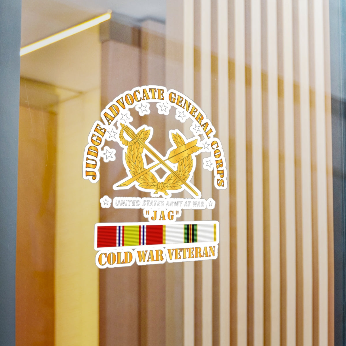 Kiss-Cut Vinyl Decals - Army - JAG Branch w COLD SVC