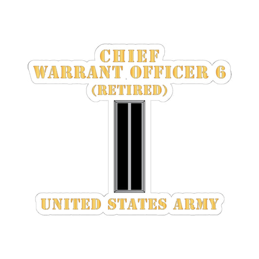 Kiss-Cut Stickers - Army - Chief Warrant Officer 6 - CW06 - Retired - Flat - X 300