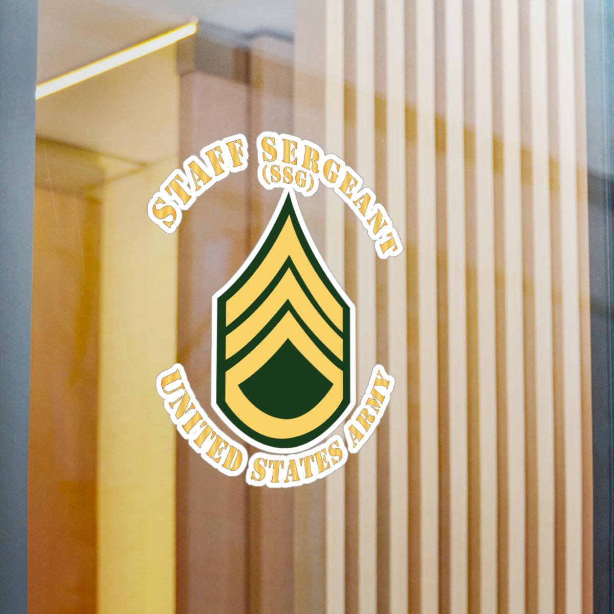 Kiss-Cut Vinyl Decals - Army - Staff Sergeant - SSG - Flat X 300