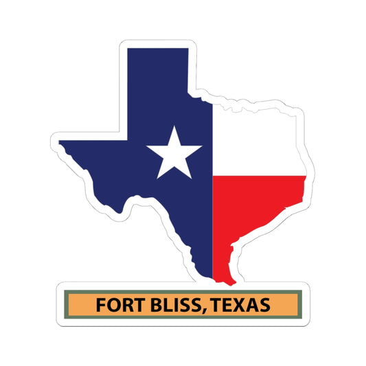 Kiss-Cut Stickers - Texas Map Overprint with Texas State Flag - Fort Bliss,Texas X 300