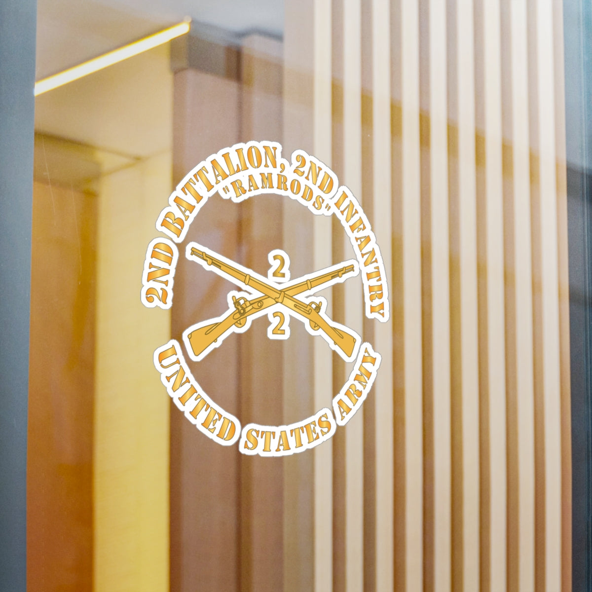 Kiss-Cut Vinyl Decals - Army - 2nd Battalion, 2nd Infantry Regiment Branch - Ramrods - US Army X 300