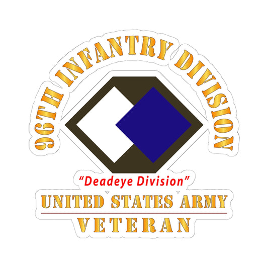 Kiss-Cut Stickers - Army - SSI - 96th Infantry Division - Deadeye Division - US Army Veteran X 300