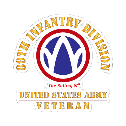 Kiss-Cut Stickers - Army - SSI - 89th Infantry Division - The Rolling W - US Army Veteran X 300