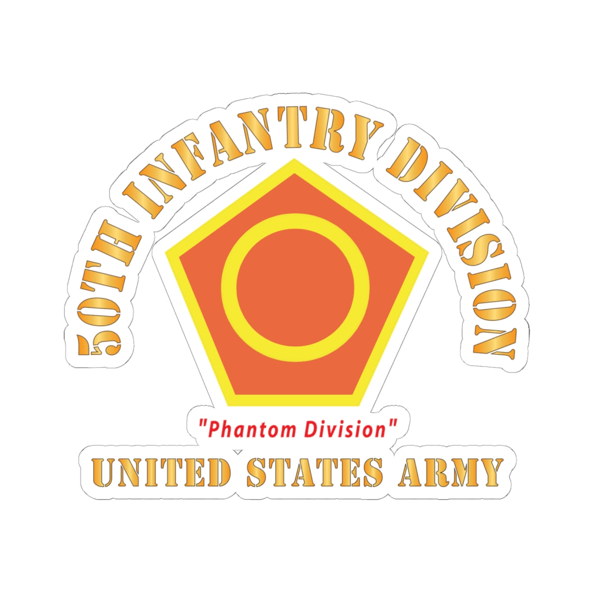 Kiss-Cut Stickers - Army - SSI - 50th Infantry Division - Phantom Division - US Army Veteran X 300
