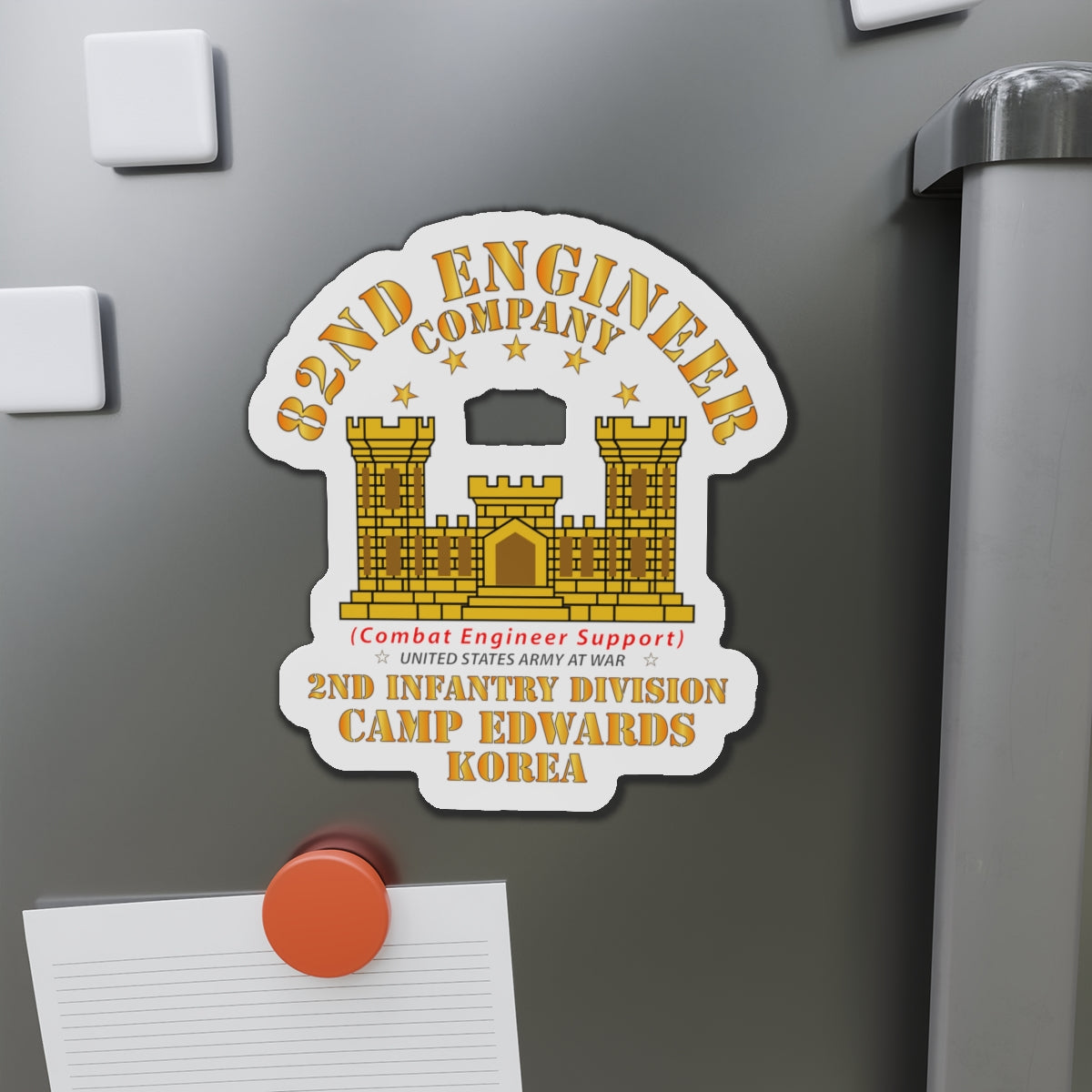Die-Cut Magnets - Army - 82nd Engineer Company  - Camp Edwards -  Korea