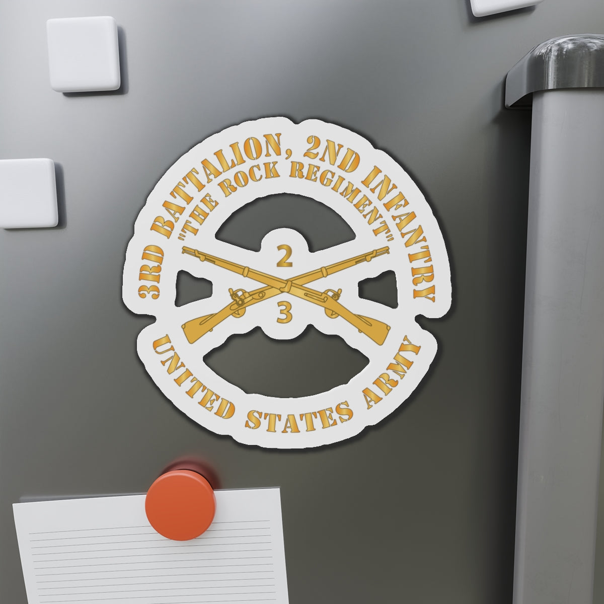 Die-Cut Magnets - Army - 3rd Battalion, 2nd Infantry Regiment Branch - The Rock Regiment - US Army X 300