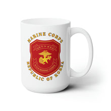 Load image into Gallery viewer, White Ceramic Mug 15oz - Korea - Republic of Korea - Marine Corps Patch
