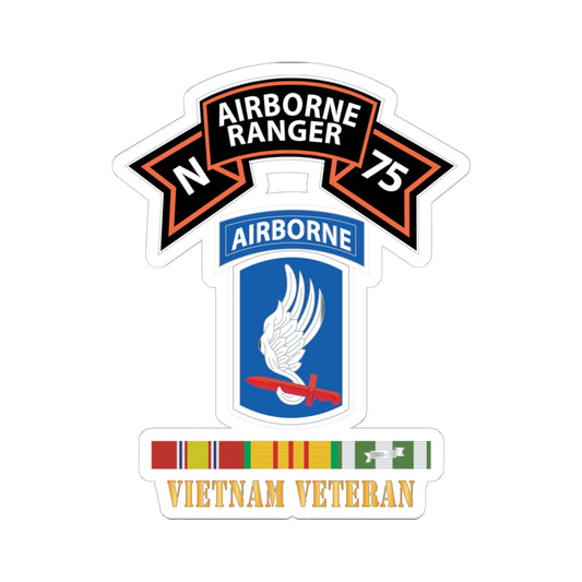 Kiss-Cut Stickers - SOF - N Company Scroll - 173rd Airborne Bde - Vietnam Veteran w VN SVC X 300