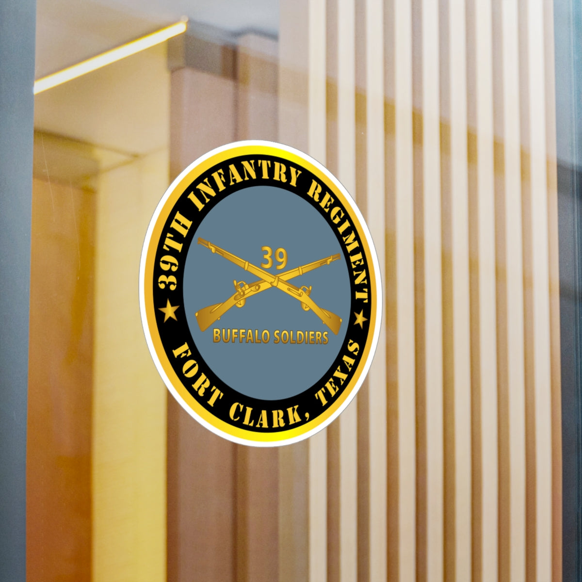 Kiss-Cut Vinyl Decals - Army - 39th Infantry Regiment - Buffalo Soldiers - Fort Clark, TX w Inf Branch