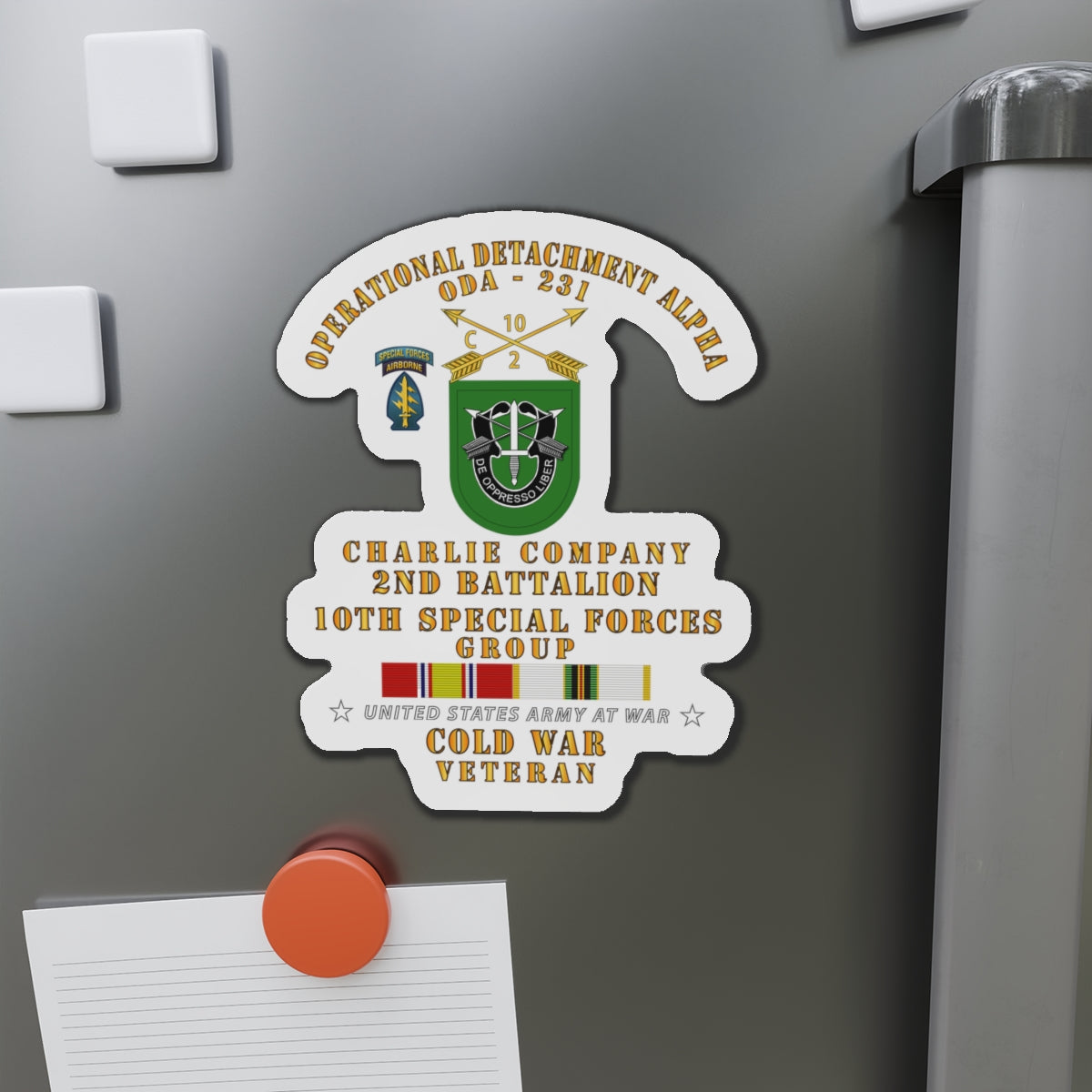 Die-Cut Magnets - Army - ODA 231 - C Co, 2nd Bn 10th SFG w COLD SVC