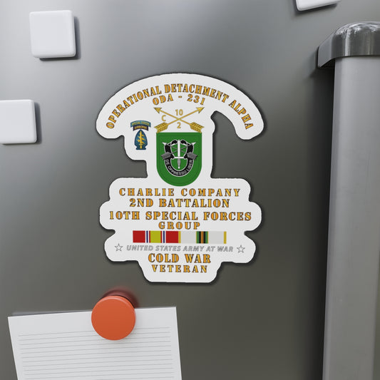 Die-Cut Magnets - Army - ODA 231 - C Co, 2nd Bn 10th SFG w COLD SVC
