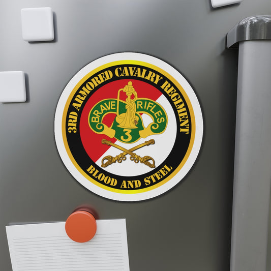 Die-Cut Magnets - 3rd Armored Cavalry Regiment DUI - Red White - Blood and Steel