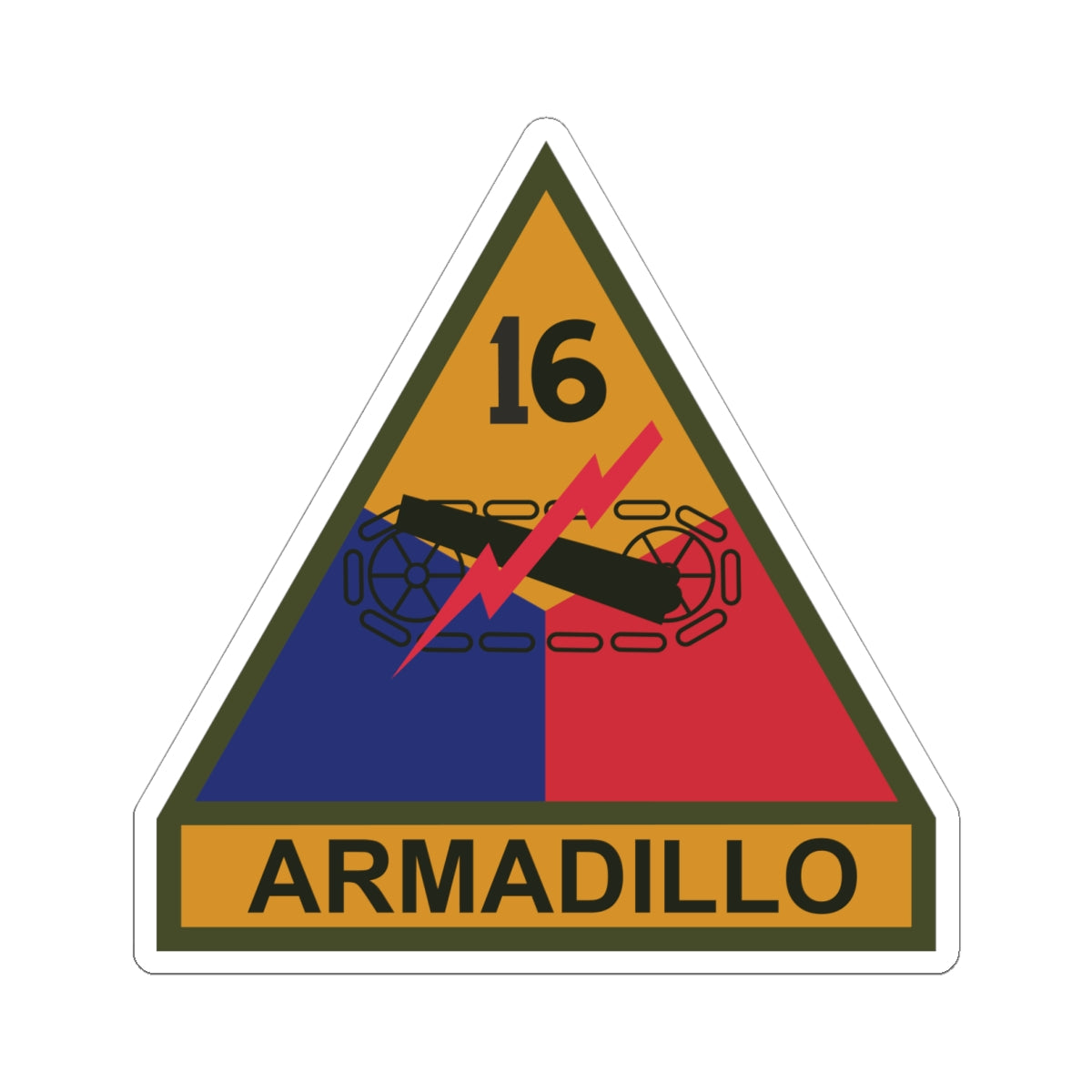 Kiss-Cut Stickers - SSI - 16th Armored Division w Name Tape X 300