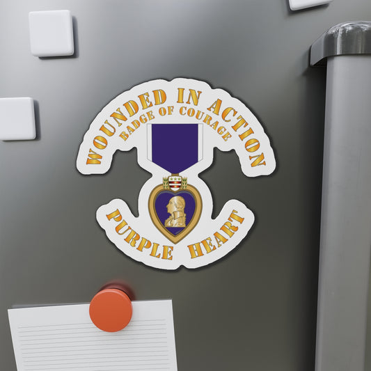 Die-Cut Magnets - Wounded in Action - Purple Heart - Badge of Courage X 300