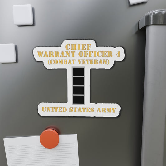 Die-Cut Magnets -SSI - Army - Chief Warrant Officer 4 - CW04 - Combat Veteran - Flat - X 300